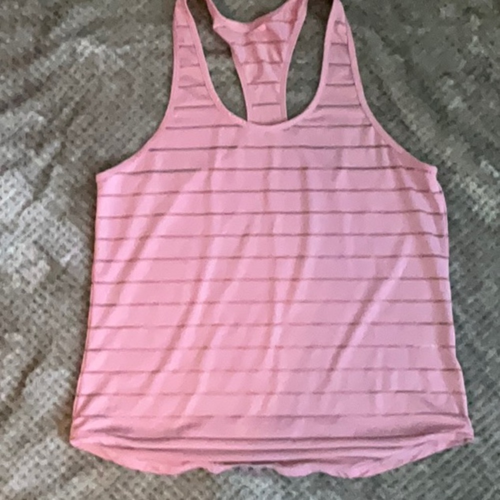 Zyia Pink Striped Women's Tank Top size Large